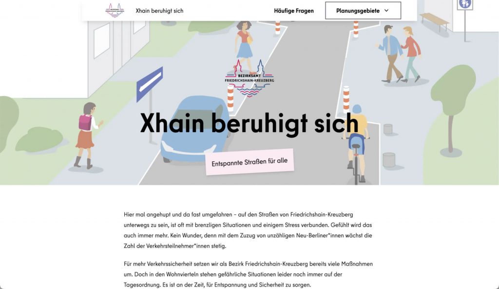 Screenshot von Webseite Xhain beruhigt sich