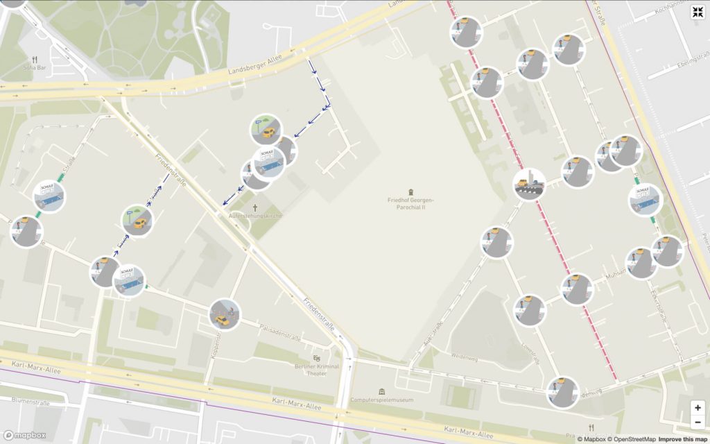 Karte mit Maßnahmen