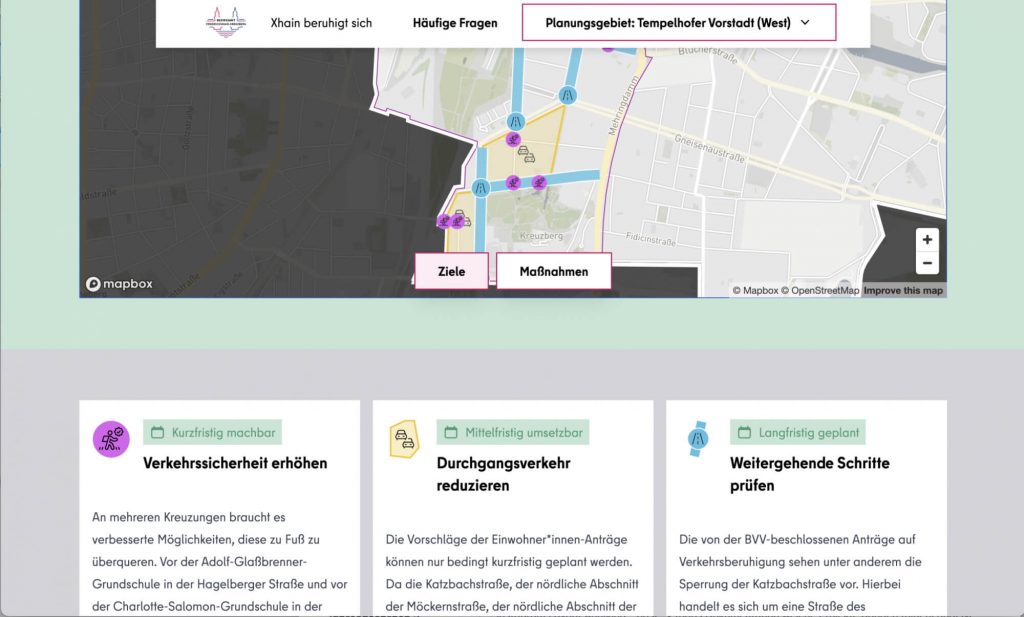 Screenshot von Webseite Xhain beruhigt sich mit interaktiven Karte