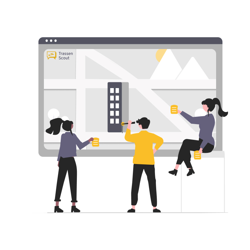 Illustration Kollaboration auf interaktiven Karte